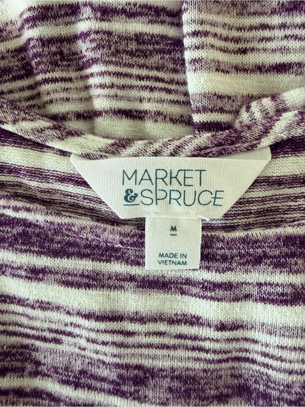 Market & Spruce Purple and Cream Striped Knit Top - Picture 4 of 4